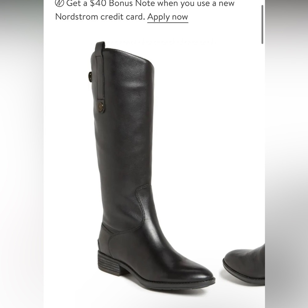 Black Sam Edelman Wide-Calf Penny Riding Boot
